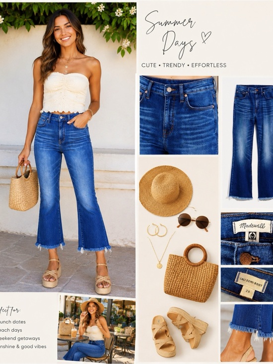 Madewell Denim - MADEWELL Fringe Flare Crop Jeans